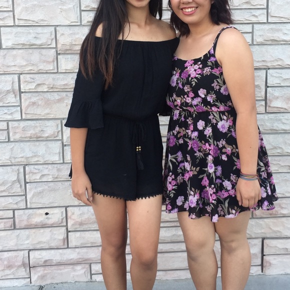 Hollister Pants - Hollister Black Off The Shoulder Romper